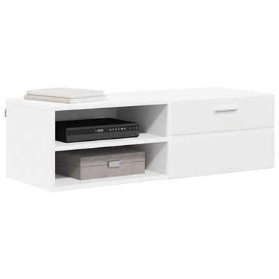 TV Cabinet with Drawer White 100.5 x 39 x 30 cm Engineered wood