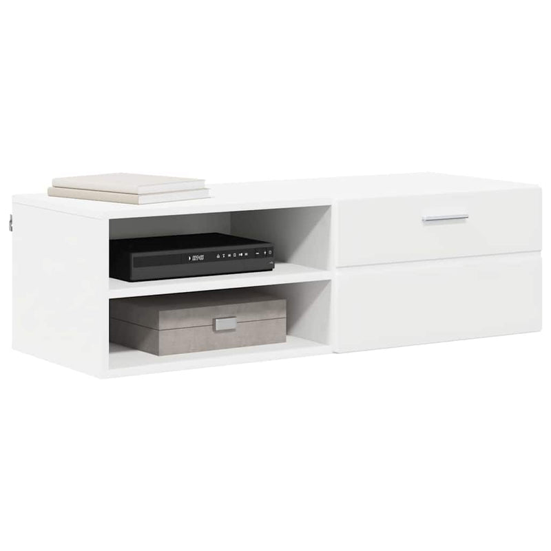 TV Cabinet with Drawer White 100.5 x 39 x 30 cm Engineered wood