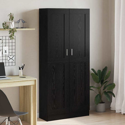 Book Cabinet Black oak 82.5 x 30.5 x 185 cm Engineered wood