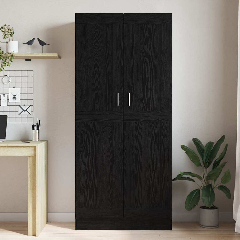 Book Cabinet Black oak 82.5 x 30.5 x 185 cm Engineered wood