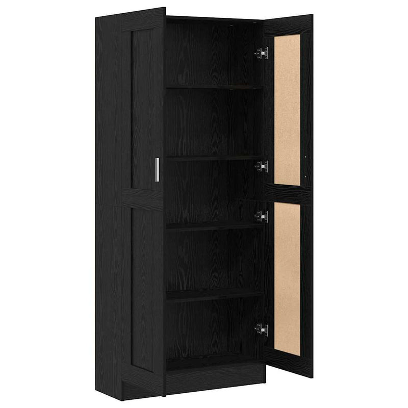 Book Cabinet Black oak 82.5 x 30.5 x 185 cm Engineered wood