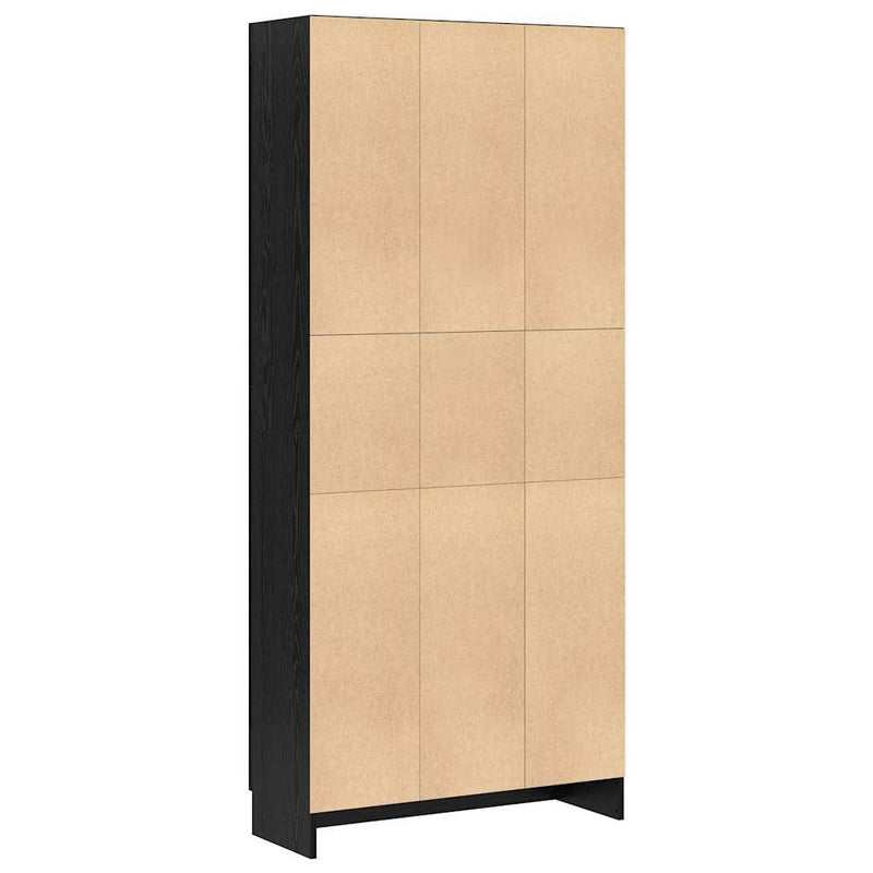 Book Cabinet Black oak 82.5 x 30.5 x 185 cm Engineered wood