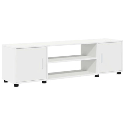 4 Piece TV Cabinet Set with Shelf Wall-mounted with Storage with Door Manual 4 pcs White Engineered wood