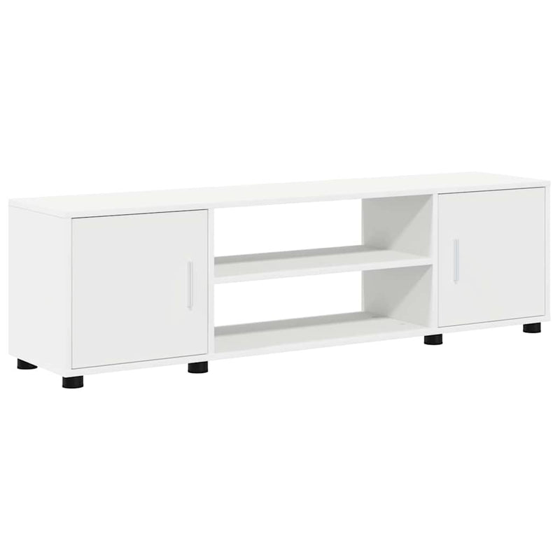 4 Piece TV Cabinet Set with Shelf Wall-mounted with Storage with Door Manual 4 pcs White Engineered wood