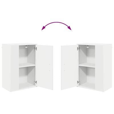 4 Piece TV Cabinet Set with Shelf Wall-mounted with Storage with Door Manual 4 pcs White Engineered wood