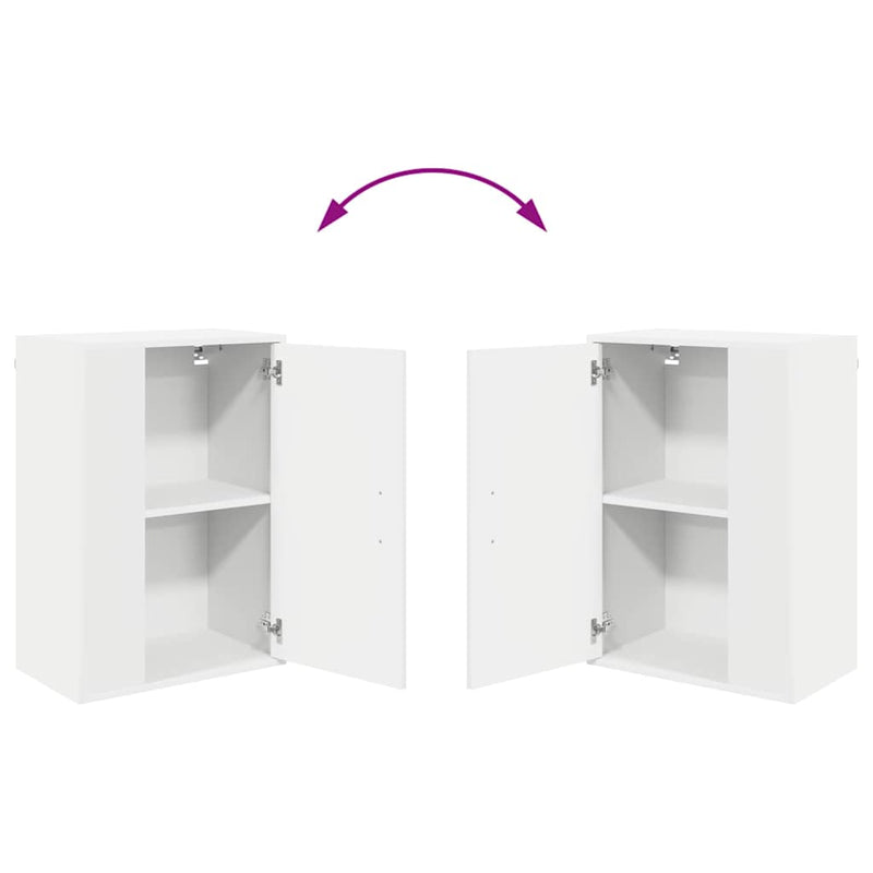 4 Piece TV Cabinet Set with Shelf Wall-mounted with Storage with Door Manual 4 pcs White Engineered wood