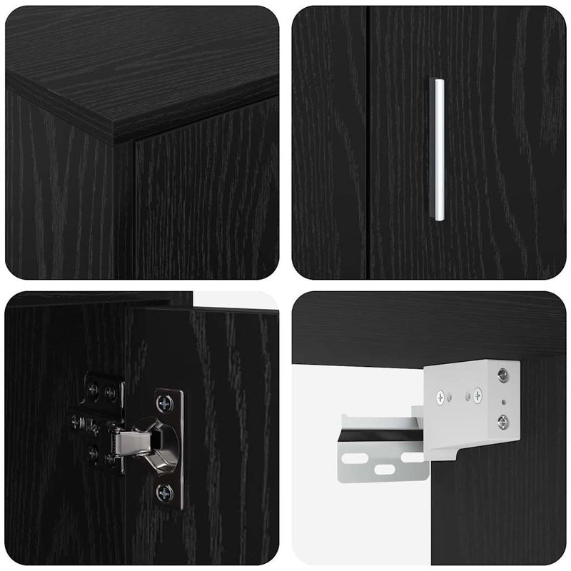 4 Piece TV Cabinet Set 4 pcs Black oak Engineered wood