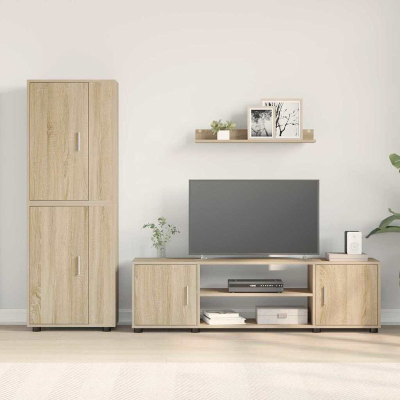 4 Piece TV Cabinet Set 4 pcs Sonoma oak Engineered wood