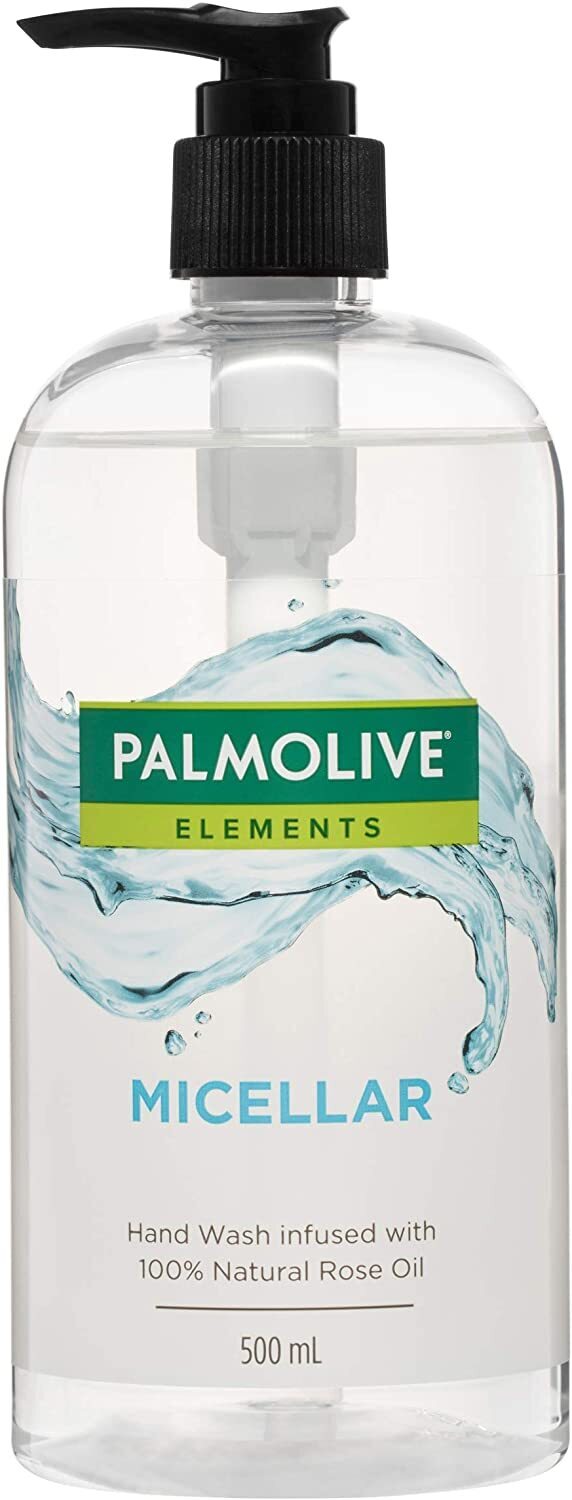 Palmolive 500ml Elements Liquid Hand Wash Soap Micellar + 100% Natural Rose Oil Pump Recyclable