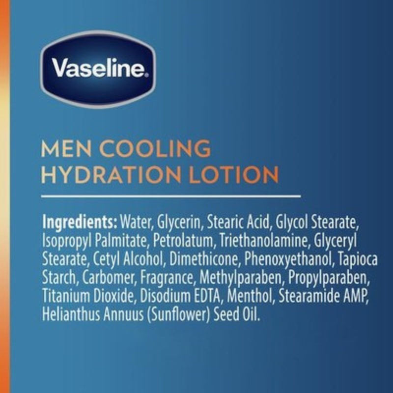 Vaseline 400ml Moisturiser Mens Cooling and Hydrating 3 in 1 Lotion