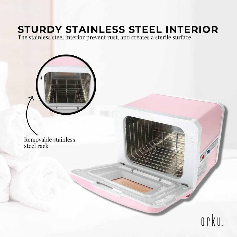 8L Pink Electric Towel Warmer UV Steriliser Cabinet Small Hot Heater Sanitiser Payday Deals