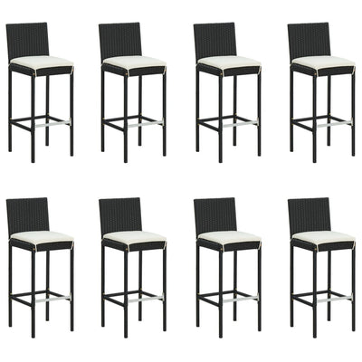 9 Piece Garden Bar Set with Cushions Black Payday Deals