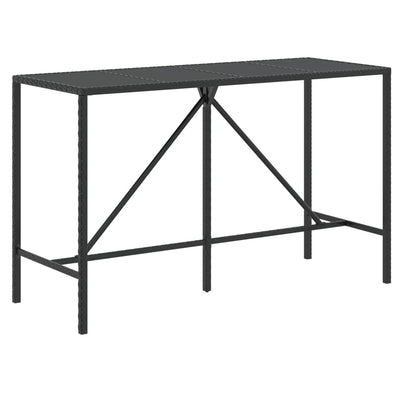 9 Piece Garden Bar Set with Cushions Black Poly Rattan Payday Deals