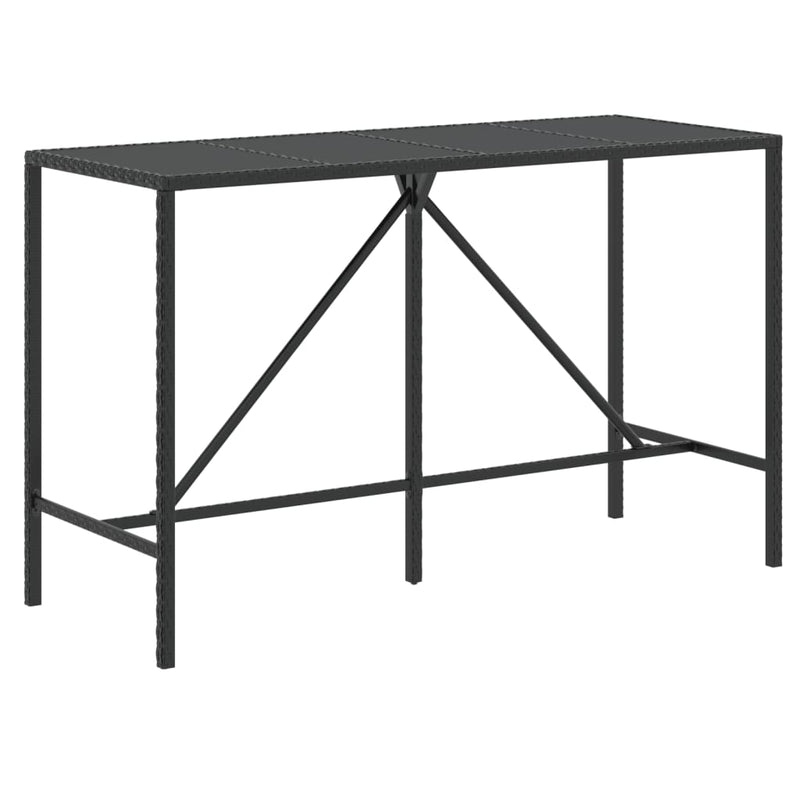9 Piece Garden Bar Set with Cushions Black Poly Rattan Payday Deals