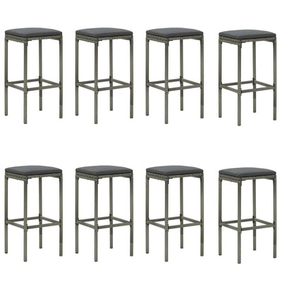 9 Piece Garden Bar Set with Cushions Grey Payday Deals