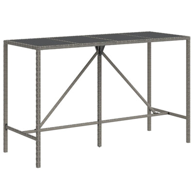 9 Piece Garden Bar Set with Cushions Grey Poly Rattan Payday Deals