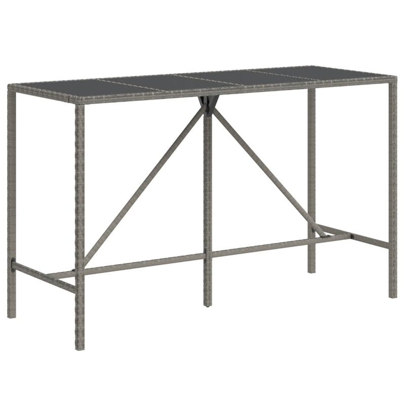 9 Piece Garden Bar Set with Cushions Grey Poly Rattan Payday Deals