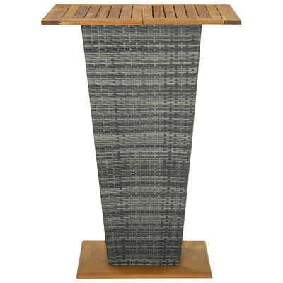9 Piece Garden Bar Set with Cushions Poly Rattan Grey Payday Deals