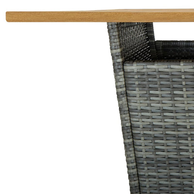 9 Piece Garden Bar Set with Cushions Poly Rattan Grey Payday Deals