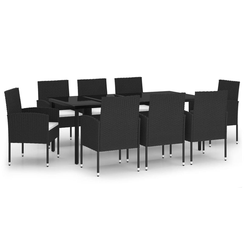 9 Piece Garden Dining Set Black Payday Deals