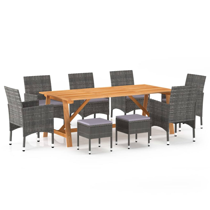 9 Piece Garden Dining Set Grey Payday Deals