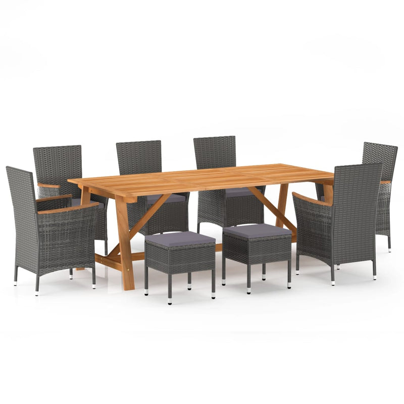 9 Piece Garden Dining Set Grey Payday Deals