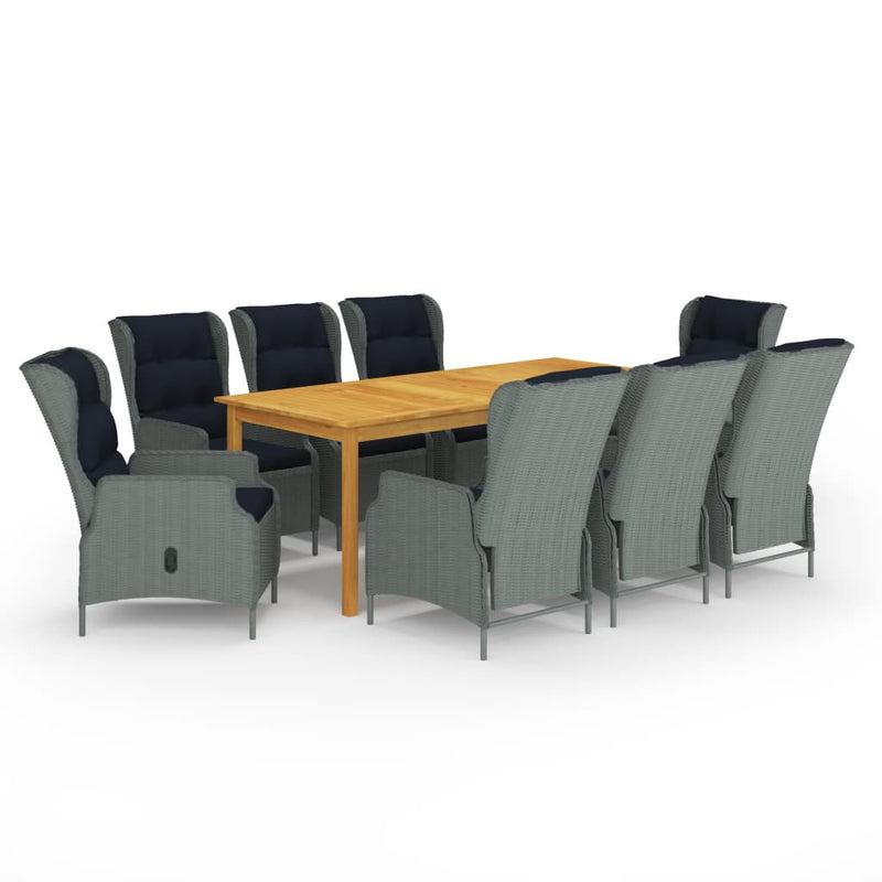 9 Piece Garden Dining Set Light Grey Payday Deals