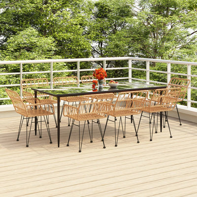 9 Piece Garden Dining Set Poly Rattan Payday Deals