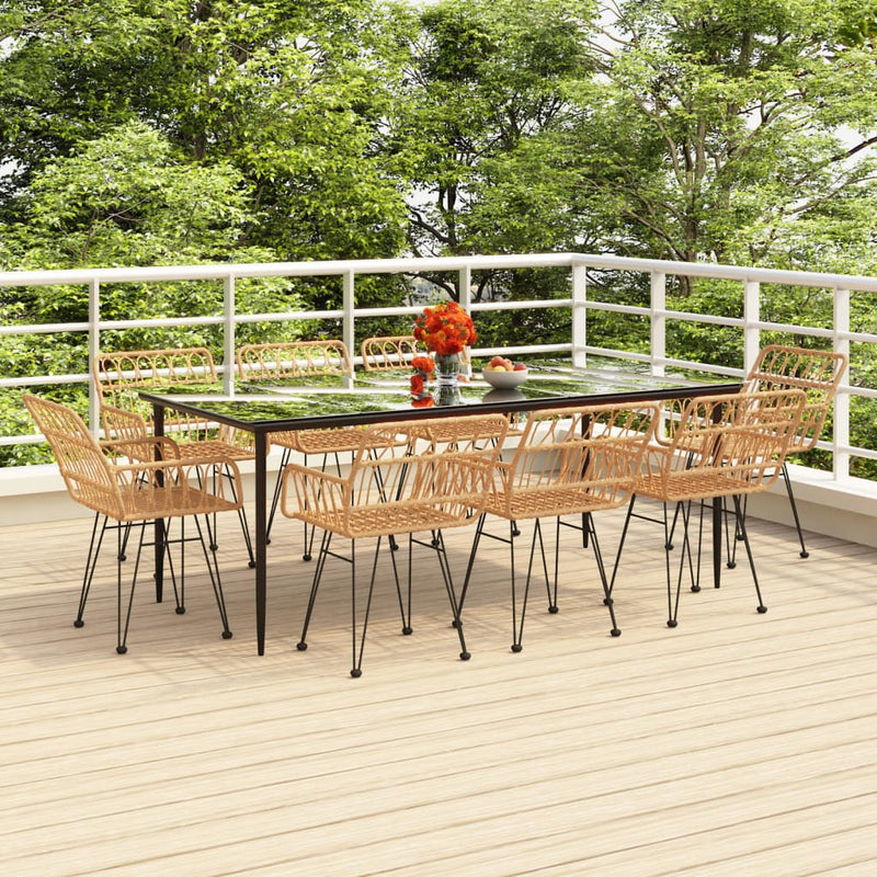 9 Piece Garden Dining Set Poly Rattan Payday Deals