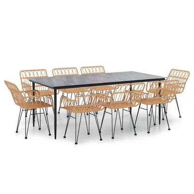 9 Piece Garden Dining Set Poly Rattan Payday Deals