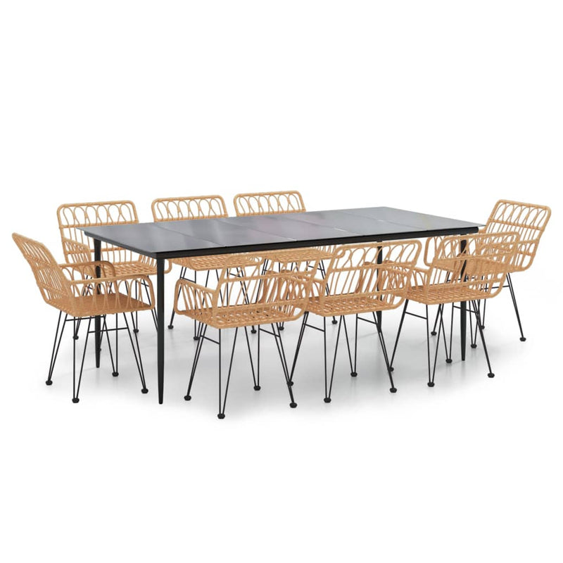 9 Piece Garden Dining Set Poly Rattan Payday Deals