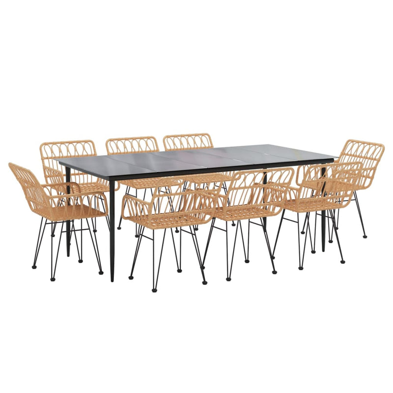 9 Piece Garden Dining Set Poly Rattan Payday Deals