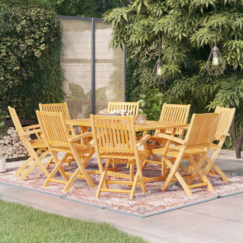 9 Piece Garden Dining Set Solid Teak Wood Payday Deals