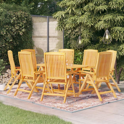 9 Piece Garden Dining Set Solid Teak Wood Payday Deals
