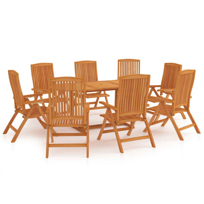 9 Piece Garden Dining Set Solid Teak Wood Payday Deals