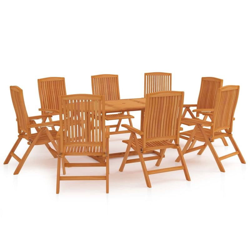 9 Piece Garden Dining Set Solid Teak Wood Payday Deals
