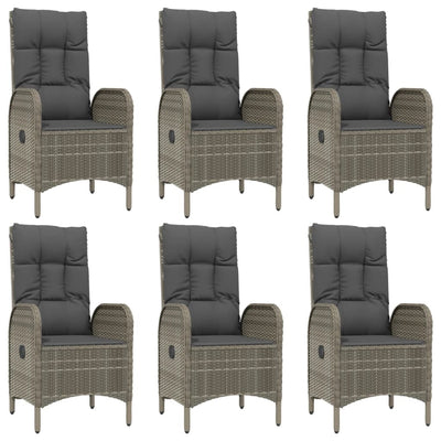 9 Piece Garden Dining Set with Cushions Black and Grey Poly Rattan Payday Deals