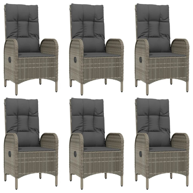 9 Piece Garden Dining Set with Cushions Black and Grey Poly Rattan Payday Deals