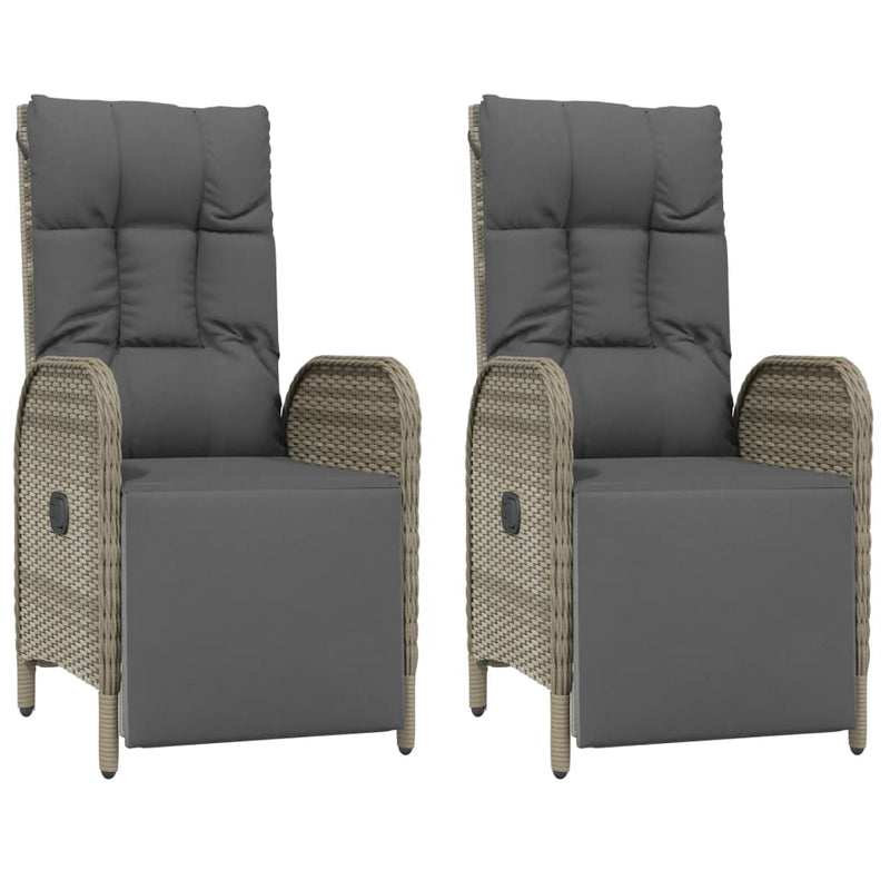 9 Piece Garden Dining Set with Cushions Black and Grey Poly Rattan Payday Deals
