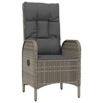9 Piece Garden Dining Set with Cushions Black and Grey Poly Rattan Payday Deals