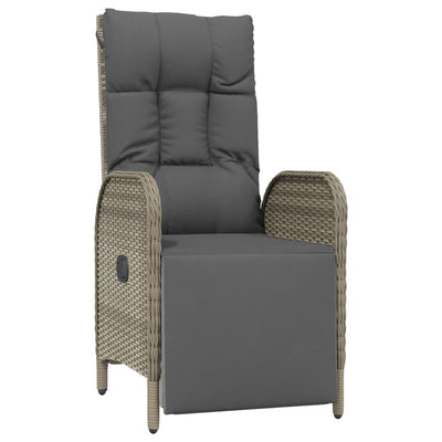 9 Piece Garden Dining Set with Cushions Black and Grey Poly Rattan Payday Deals