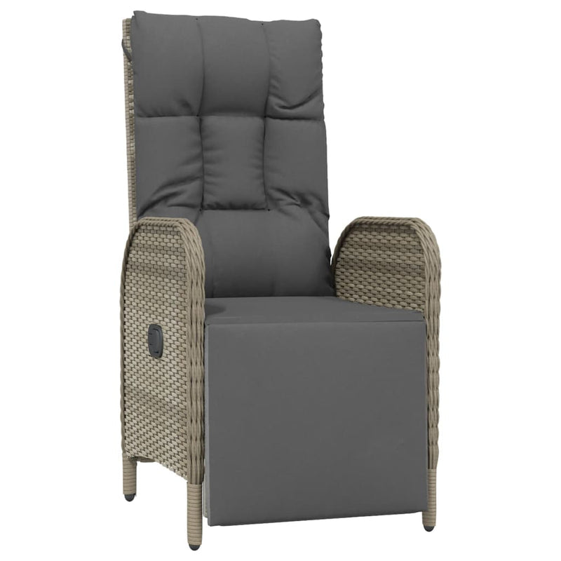 9 Piece Garden Dining Set with Cushions Black and Grey Poly Rattan Payday Deals