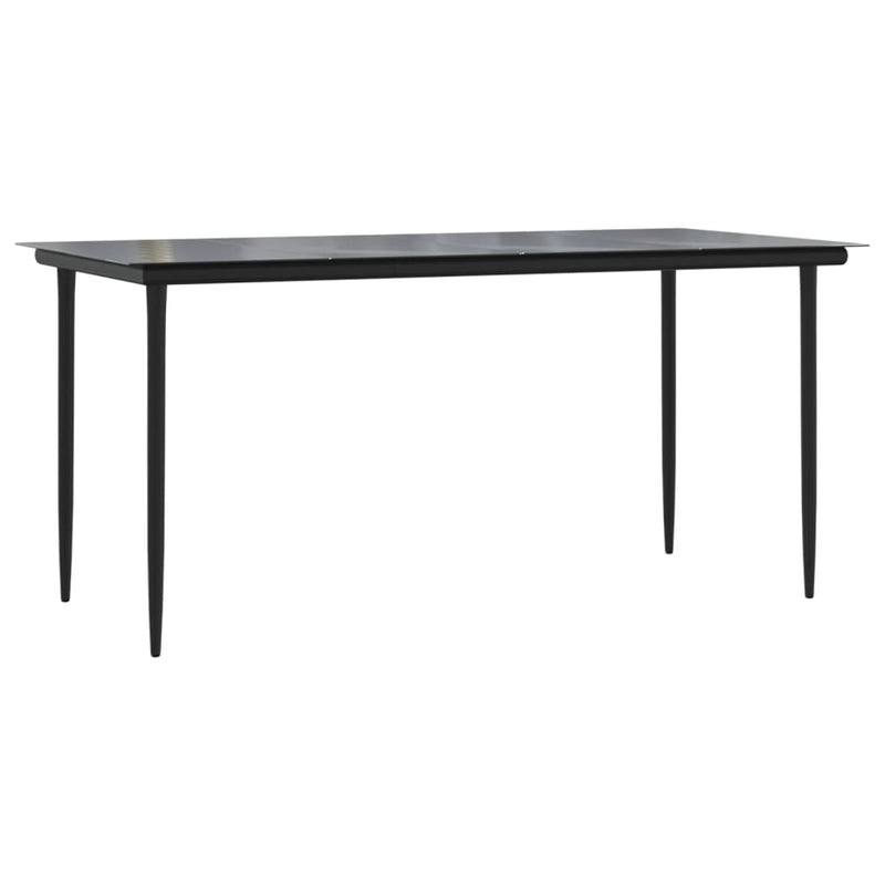 9 Piece Garden Dining Set with Cushions Black and Grey Poly Rattan Payday Deals