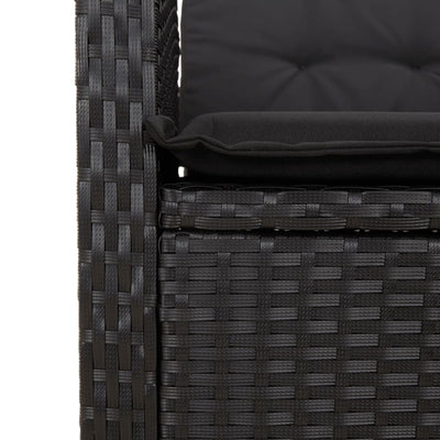 9 Piece Garden Dining Set with Cushions Black Poly Rattan Payday Deals