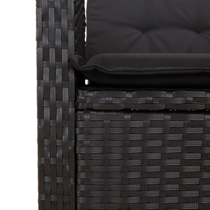 9 Piece Garden Dining Set with Cushions Black Poly Rattan Payday Deals