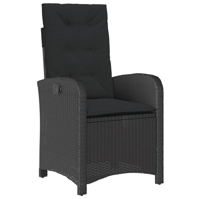 9 Piece Garden Dining Set with Cushions Black Poly Rattan Payday Deals