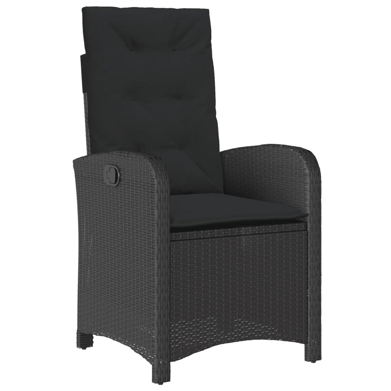 9 Piece Garden Dining Set with Cushions Black Poly Rattan Payday Deals
