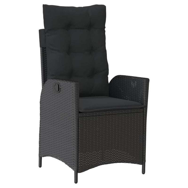 9 Piece Garden Dining Set with Cushions Black Poly Rattan Payday Deals