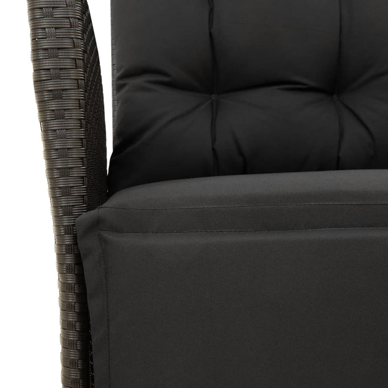 9 Piece Garden Dining Set with Cushions Black Poly Rattan Payday Deals