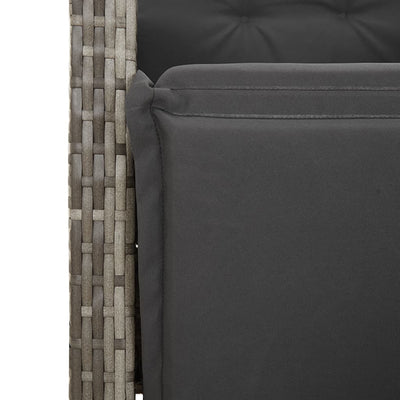 9 Piece Garden Dining Set with Cushions Grey Poly Rattan Payday Deals